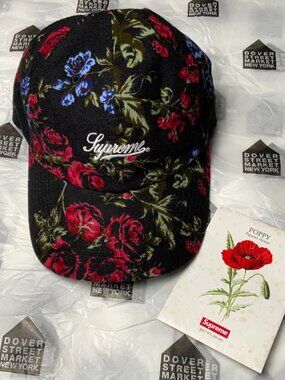 SUPREME Floral Flannel 6-Panel SS26 - BLACK BRAND NEW!